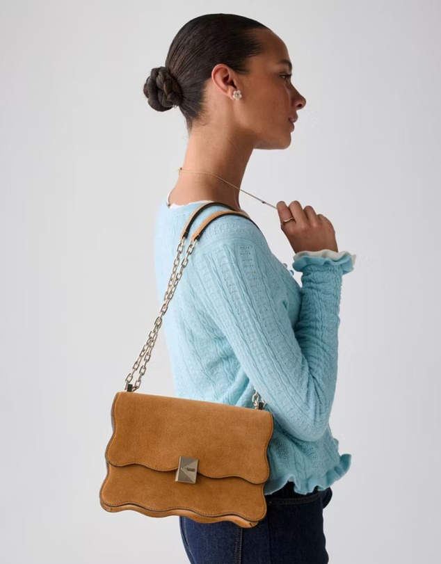 Kate Spade - Deco Wavy Suede Convertible Shoulder