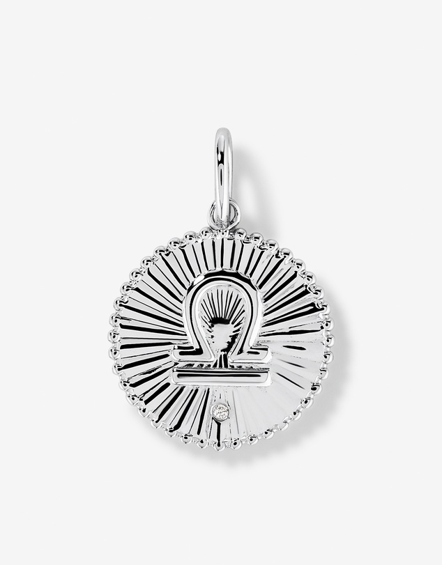 Michael Hill - Diamond Accent Libra Zodiac Pendant in Sterling Silver