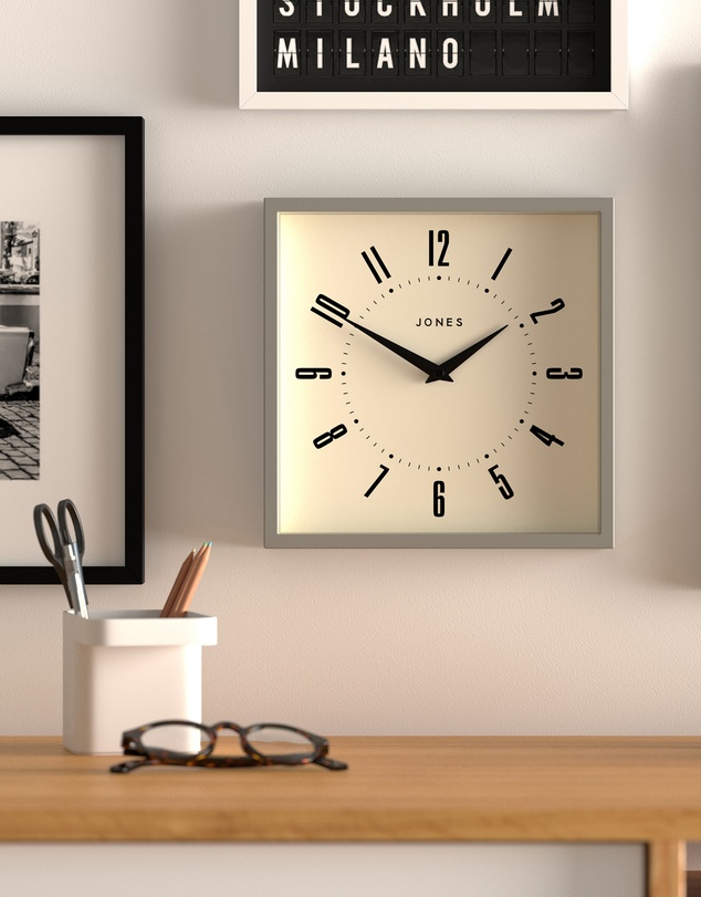 Newgate - Newgate Jones Box Wall Clock Grey