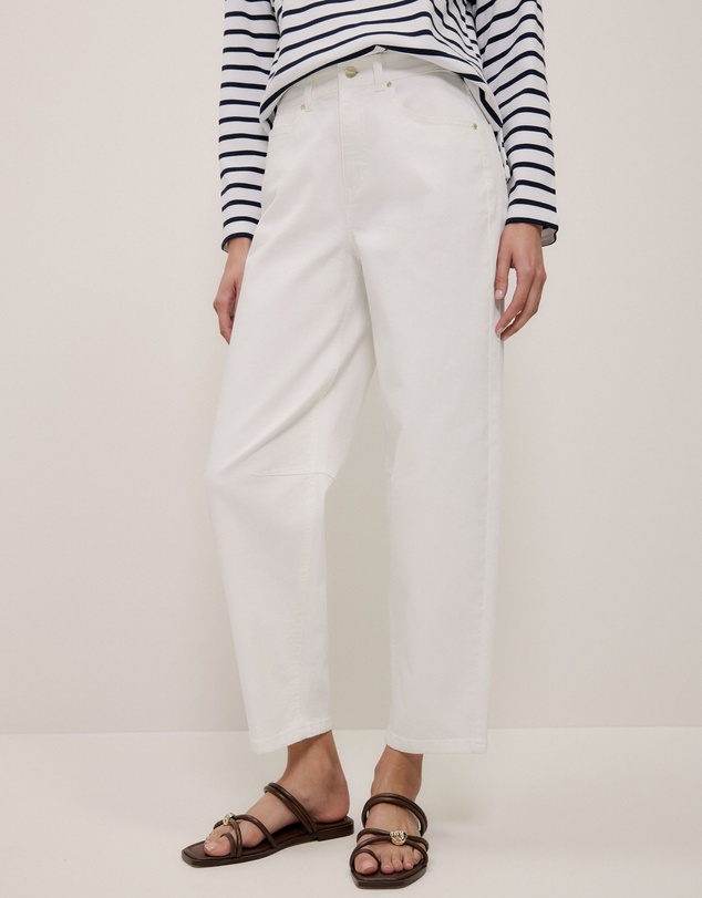 Trenery - Australian Cotton Blend Tapered Leg Jean in White
