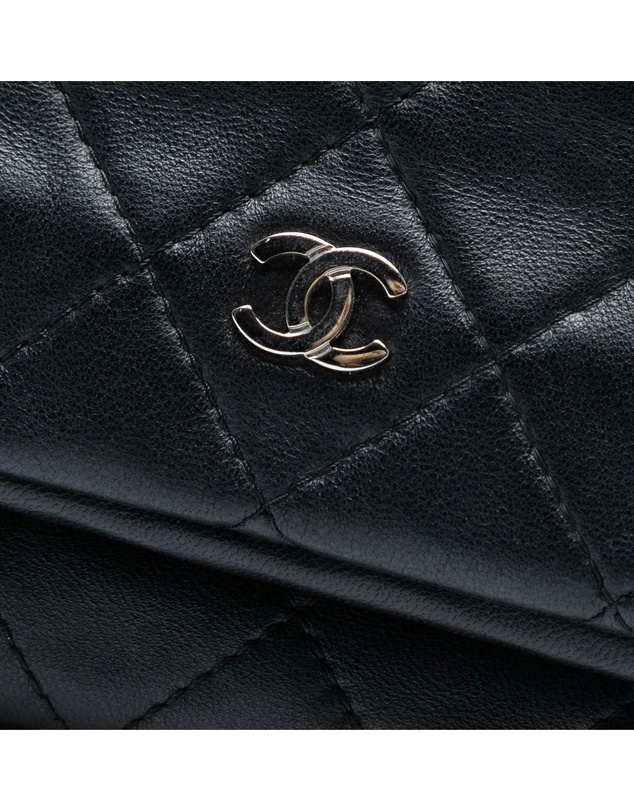 Pre-Loved by Azura Reborn - Pre-Loved Quilted Lambskin CC Beauty Foldover Clutch