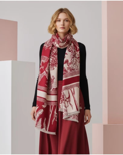 Mossée - Kelly Forest-Print Wool Shawl