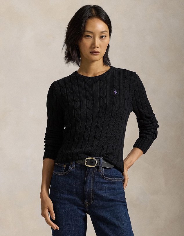 Polo Ralph Lauren - Julianna Cable Knit Cotton Crewneck Sweater