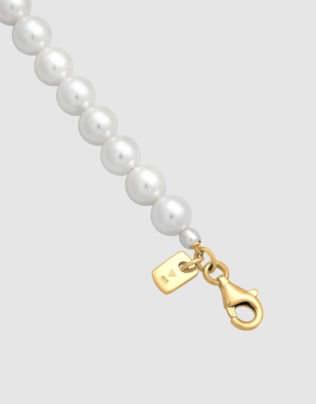 Kuzzoi - ICONIC EXCLUSIVE - Classic Shell Pearl Necklace in Gold-Plated 925 Sterling Silver