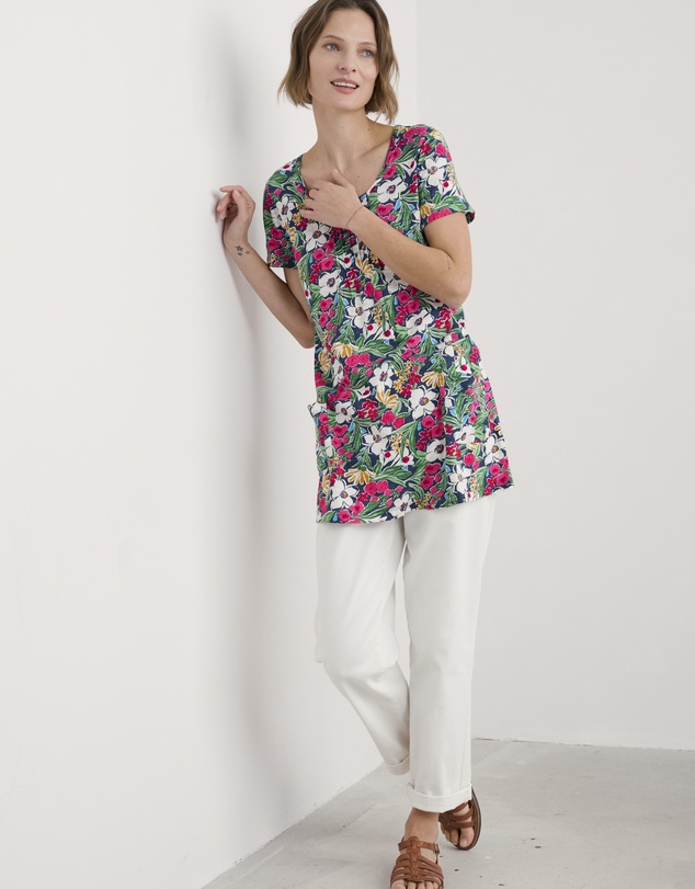 Seasalt - Seasalt Cornwall Multi Busy Lizzy Short Sleeve Tunic