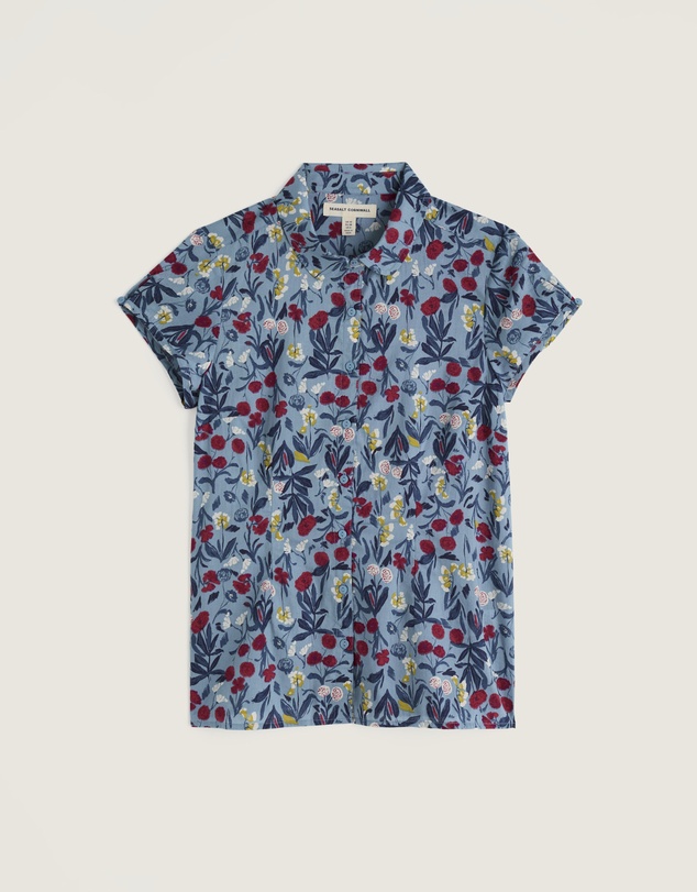 Seasalt - Seasalt Cornwall Blue Rushmaker Short Sleeve Shirt