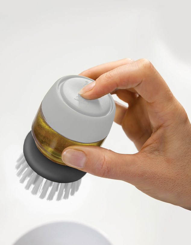 Joseph Joseph - Palm Scrub Soap Dispensing Washing-Up Brush with Storage Stand (Grey)