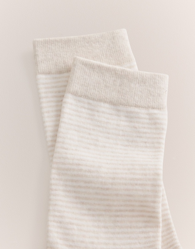 Trenery - Multi Stripe Crew Sock in Stone