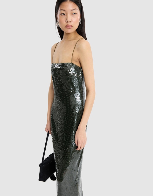 ROTATE - Sequins Maxi Slip Dress