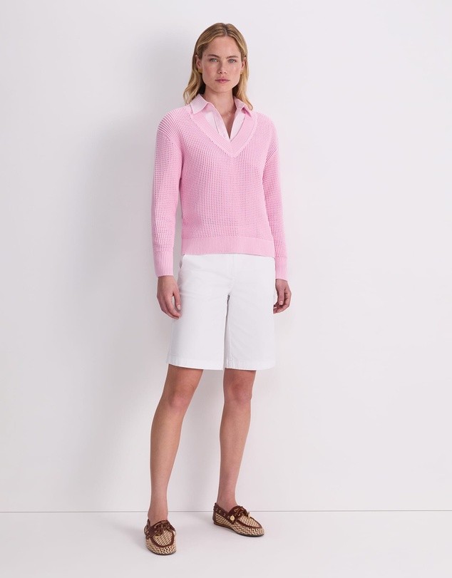Sportscraft - Cotton Crochet V Neck Knit