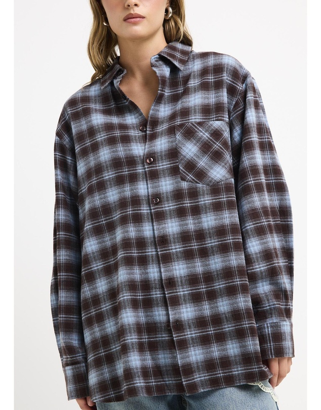 Insight - Arlo Plaid Boyfriend Long Sleeve Shirt