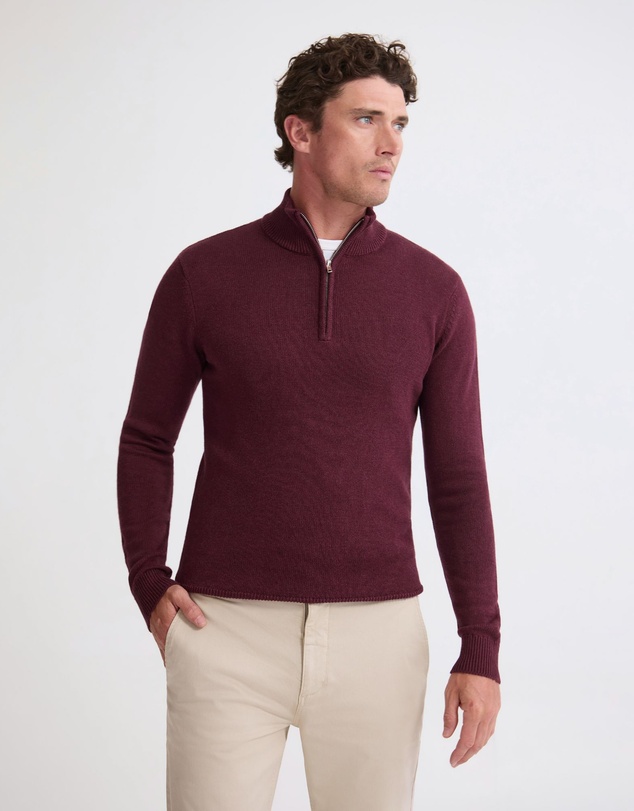 Oxford - Robert Zip Neck Knit Pullover