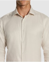 yd. - Clubman Pure Cotton Twill Slim Fit Dress Shirt