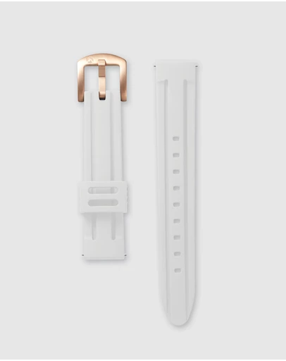 Maxum - Liberty Band - White Silicone with Rose Gold Tone Buckle