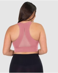 B Free Intimate Apparel - Mesh Racer Long Line Sports Bra (B-C-D-DD-E) Cup
