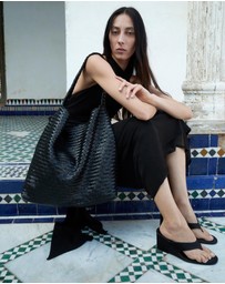 M.N.G - Satin Strap Wedge Sandals
