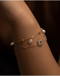 Wanderlust + Co - Sunlit Crescent Silver Bracelet