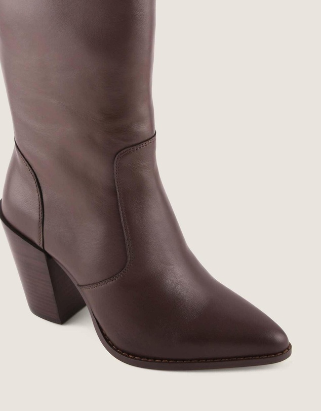 Shelly Shen - RORY HEEL LONG BOOTS BROWN LEATHER
