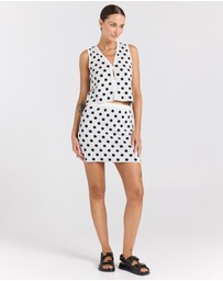 Poolside Paradiso - Seaside Knit Mini Skirt - Vanilla