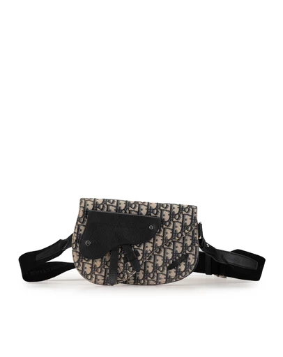 Pre-Loved by Azura Reborn - Pre-Loved Dior Oblique Saddle Crossbody Messenger Pouch with Leather Trim