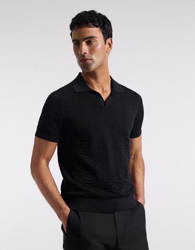 Calibre - Zebra Jacquard Polo Black