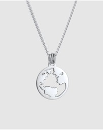 Kuzzoi - ICONIC EXCLUSIVE - Necklace Coin Pendant Globe in 925 Sterling Silver