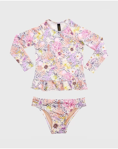 Aqua Blu Kids - Daisy Long Sleeve Rash Vest Set - Kids