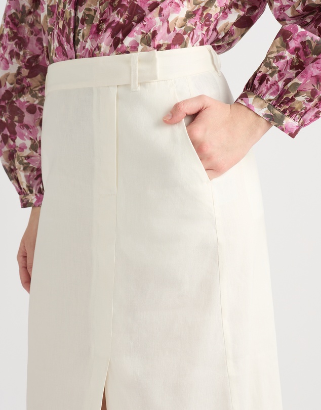 David Lawrence - Janis Linen Blend Column Skirt