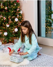 Sant And Abel - Kids Hepburn Gingham Mint Long PJ Set