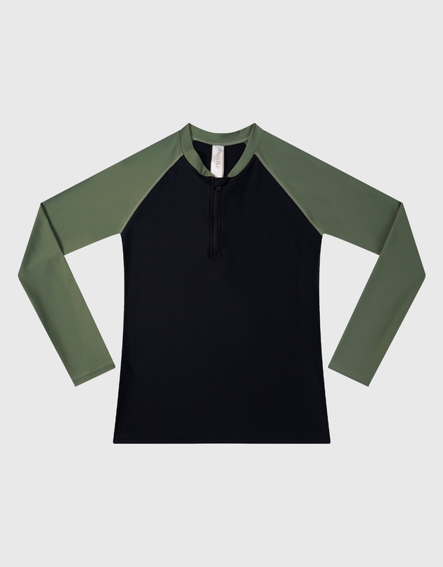 Aqua Blu Kids - Building Blocks Black Long Sleeve Rash Vest - Kids
