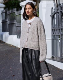 Atmos&Here - Boucle Cosy Crew Knit Cardigan
