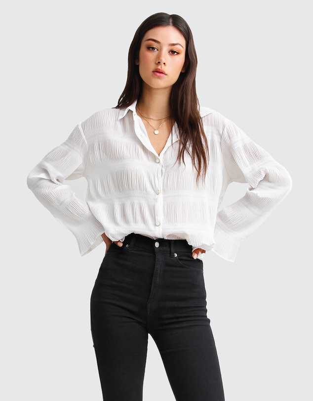 Belle & Bloom - Yoko Shirred Chiffon Blouse