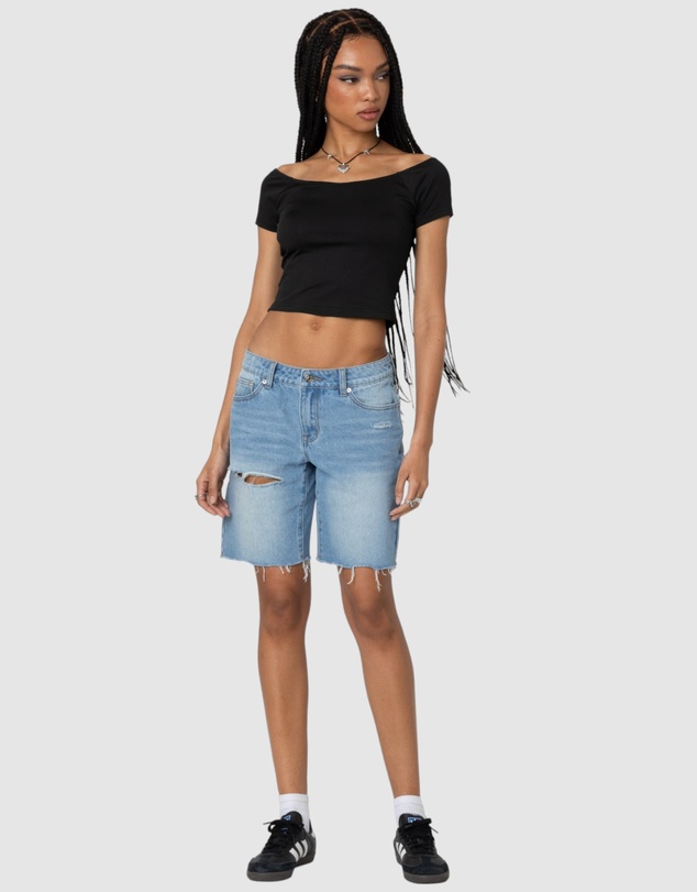 EDIKTED - Riptide Denim Bermuda Shorts