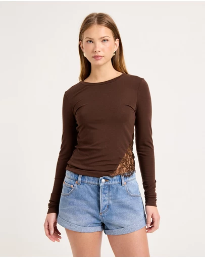 Rolla's - Siren Lace Long Sleeve Tee