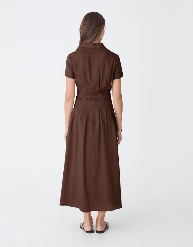 Forcast - Sophie Pleat Waist Linen Dress