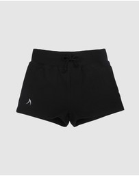 School Active Sports - Girls Black Fleece Shorts