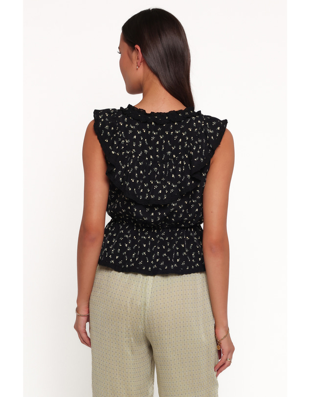 Petal & Pup - Karrie Top - Black Ditsy Floral