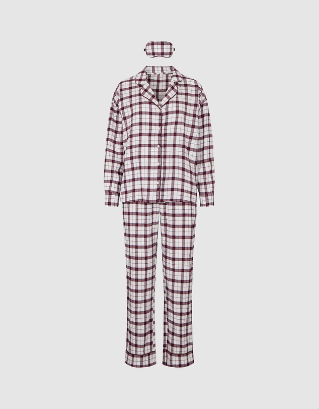 Hunkemoller - Long Flannel Twill Check Pyjama Set