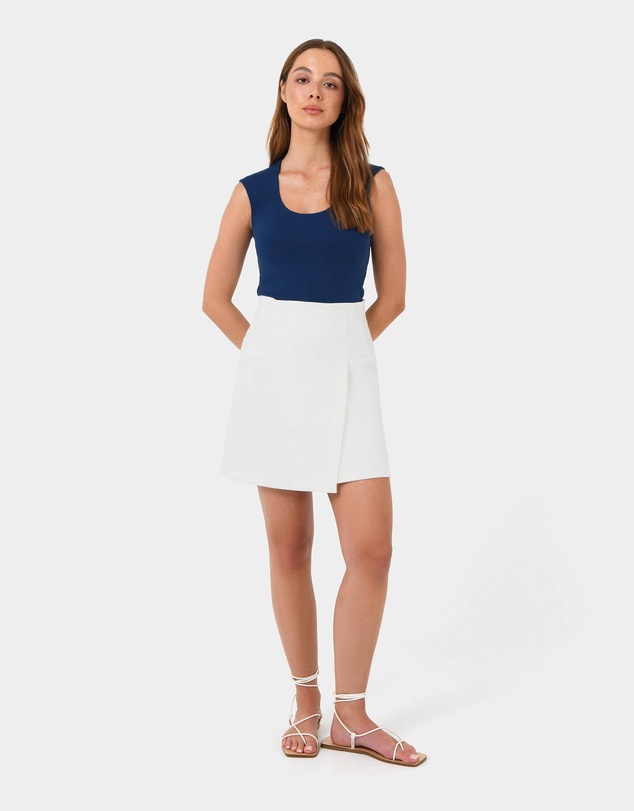 Forcast - Soho Rounded Square Neck Top