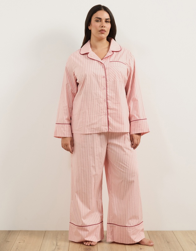 Atmos&Here Curvy - Riley Stripe Cotton PJ Set