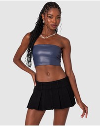 EDIKTED - Mazie Faux Leather Bandeau Top