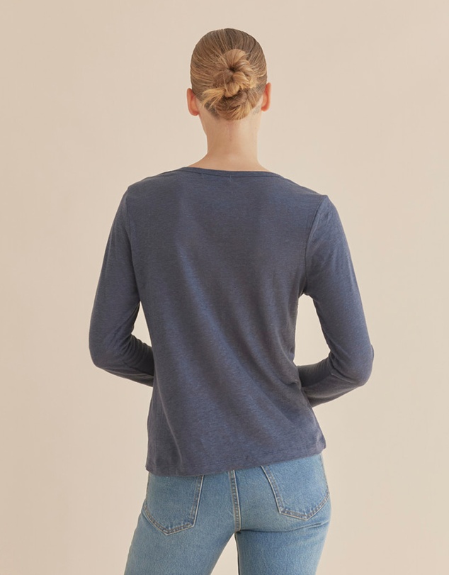Amelius - Priya Long Sleeve Linen Jersey Top