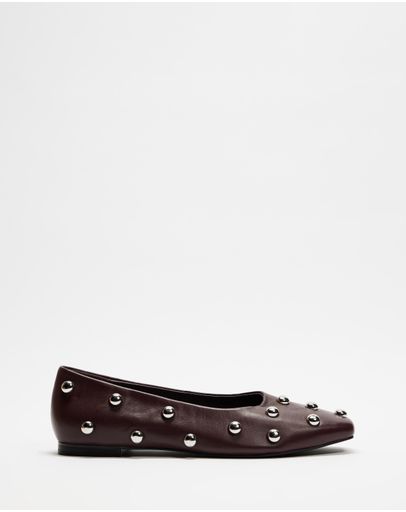 Burgundy With Silver Studs