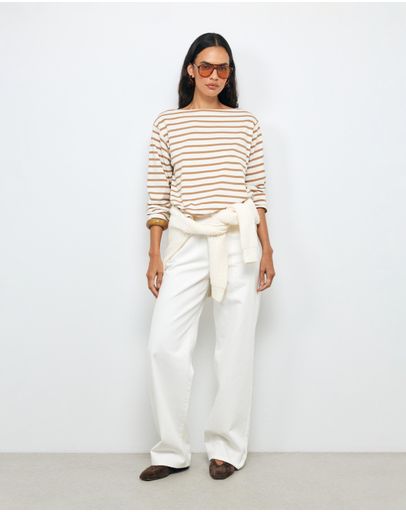 White With Neutral Stripe