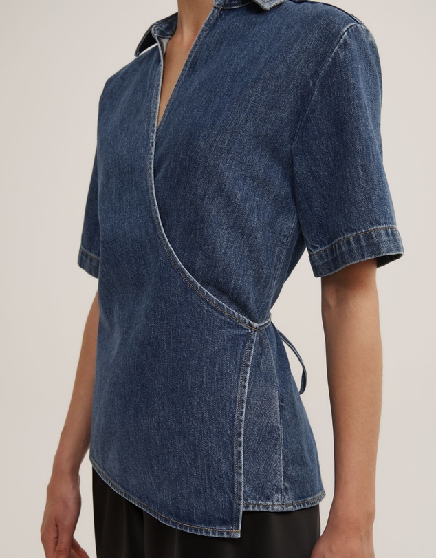 Witchery - Wrap Denim Short Sleeve Shirt