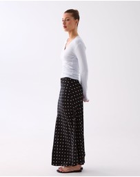 Style Addict - Inez Long Polka Dot Skirt