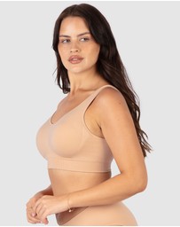 B Free Intimate Apparel - Wide Strap Wirefree Bra with Fixed Comfort Cups (A-B-C-D) Cup
