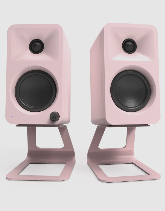 iWorld - Kanto ORA 100W Powered Reference Desktop Computer Speakers with Bluetooth 5.0 Pink