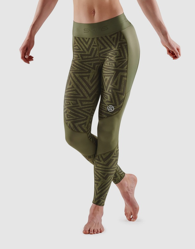 SKINS - SKINS Compression Women's Series-3 Clothing Long Tight Khaki Angle