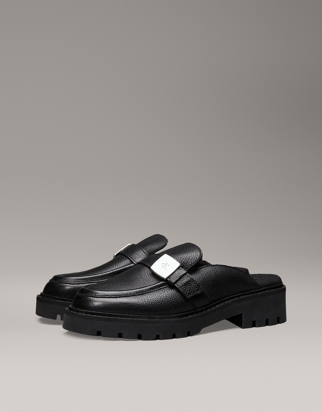 Calvin Klein - Leather Platform Mules